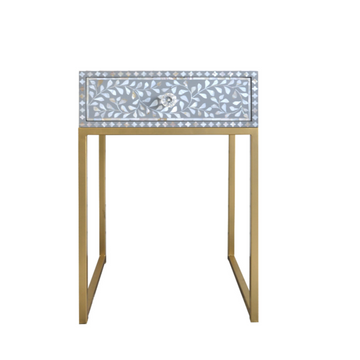 Pearl Inlay Bedside Floral Grey